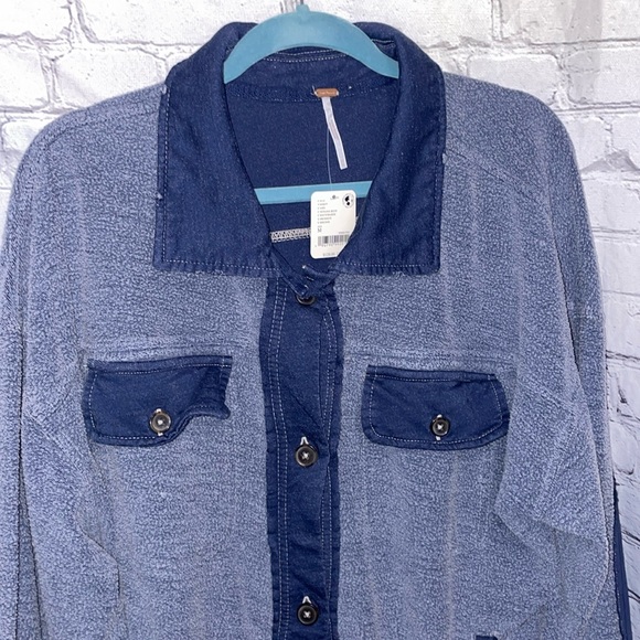 NWT Free People Ruby Shacket - Navy/Oceana Blue - Oversized - XS & Medium - Picture 9 of 17